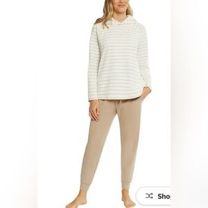 NWT Max & MIA stripe waffle knit lounge set brown size XXL